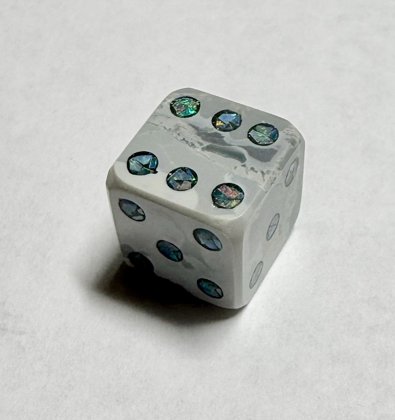 Solid Opal Inlay Dice Carving – VERY BEAUTIFUL!