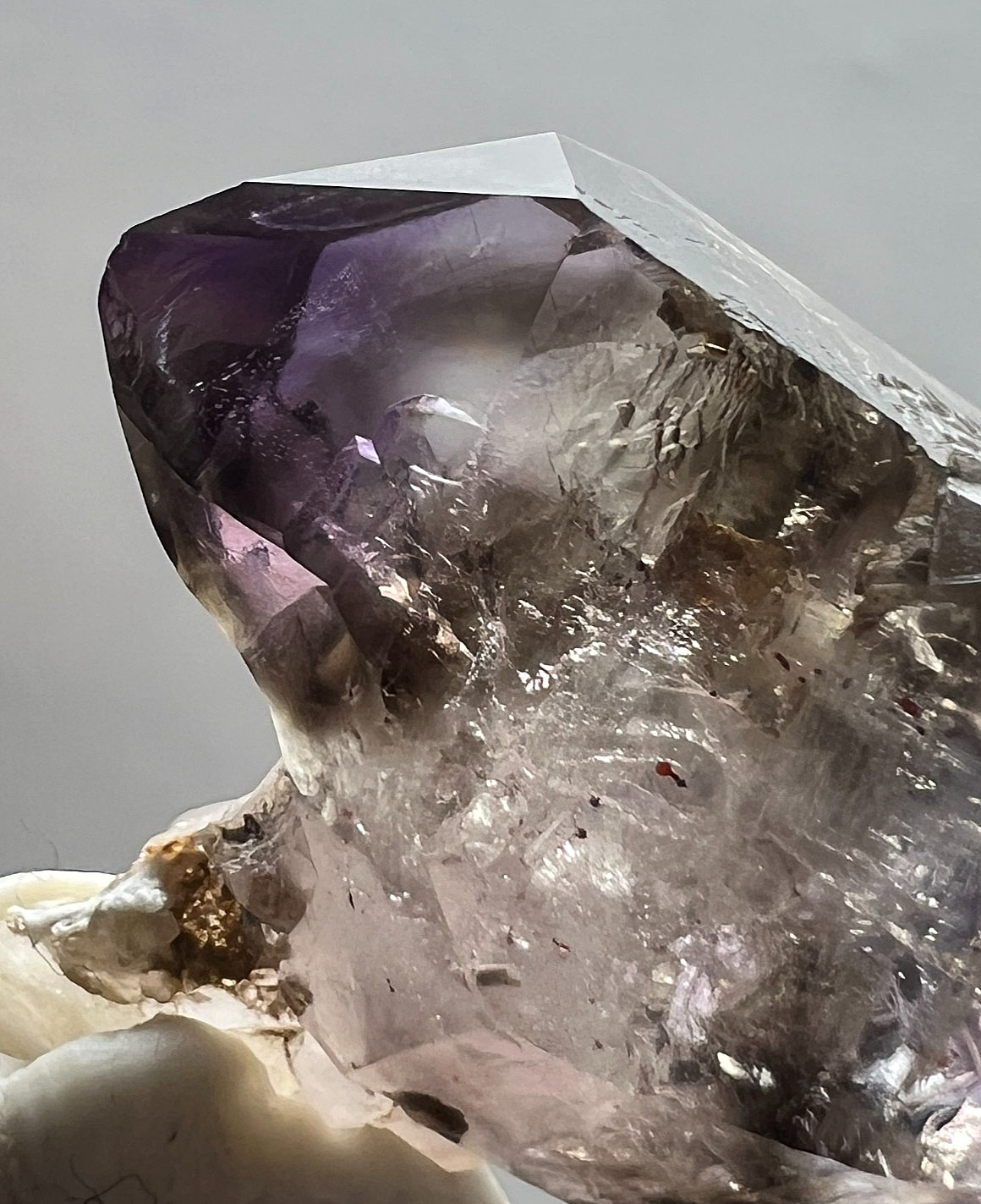 DT Amethyst Quartz Crystal – Negative Crystal Inclusion! – Goboboseb, Namibia