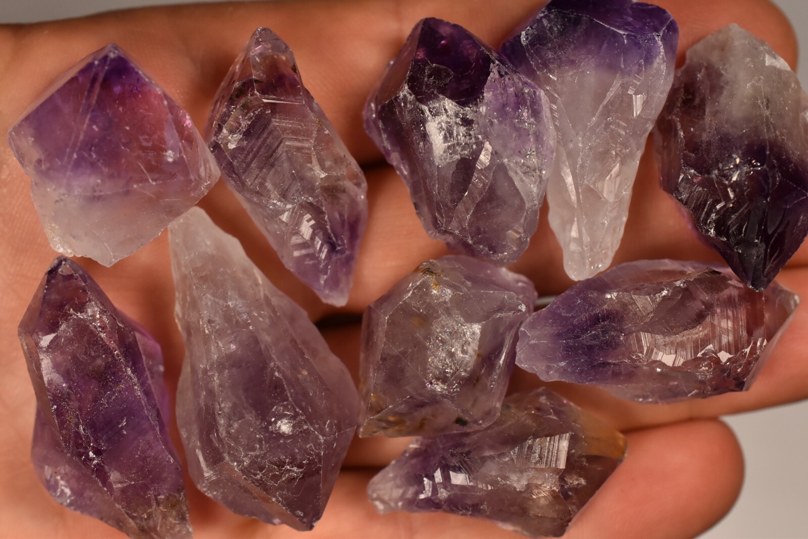 10 *AMETHYST* Crystals 2-4cm 103g Natural Healing, Stress, Protection, Sobriety