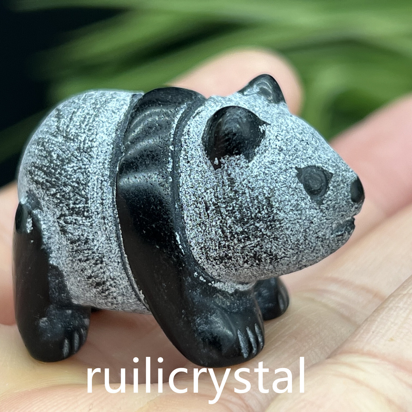 1pc Natural Obsidian Quartz Carved panda skull Crystal Healing 1.5inch