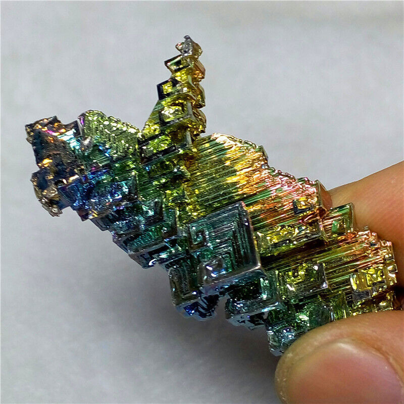 26.6g BISMUTH Crystal Cluster Iridescent Colorful Rainbow Hoppered From USA #C8