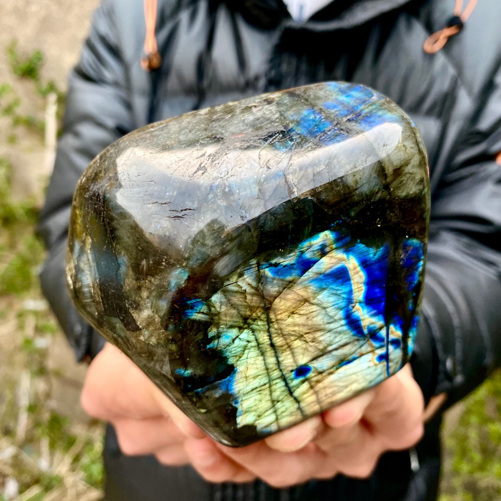1.9LB Natural Gorgeous Labradorite Quartz Crystal Stone Specimen Healing