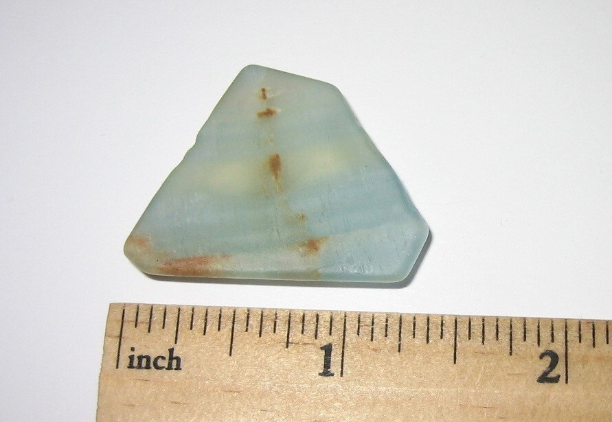 1.3″ RARE TUMBLED POLISHED LEMURIAN AQUATINE CALCITE STONE ARGENTINA 9.3grams *2