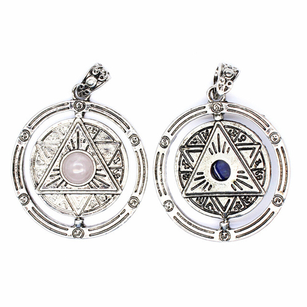 Natural Stone Crystal 6 Six Pointed Star Hexagram Pendant Chakra Bead Reiki Gift