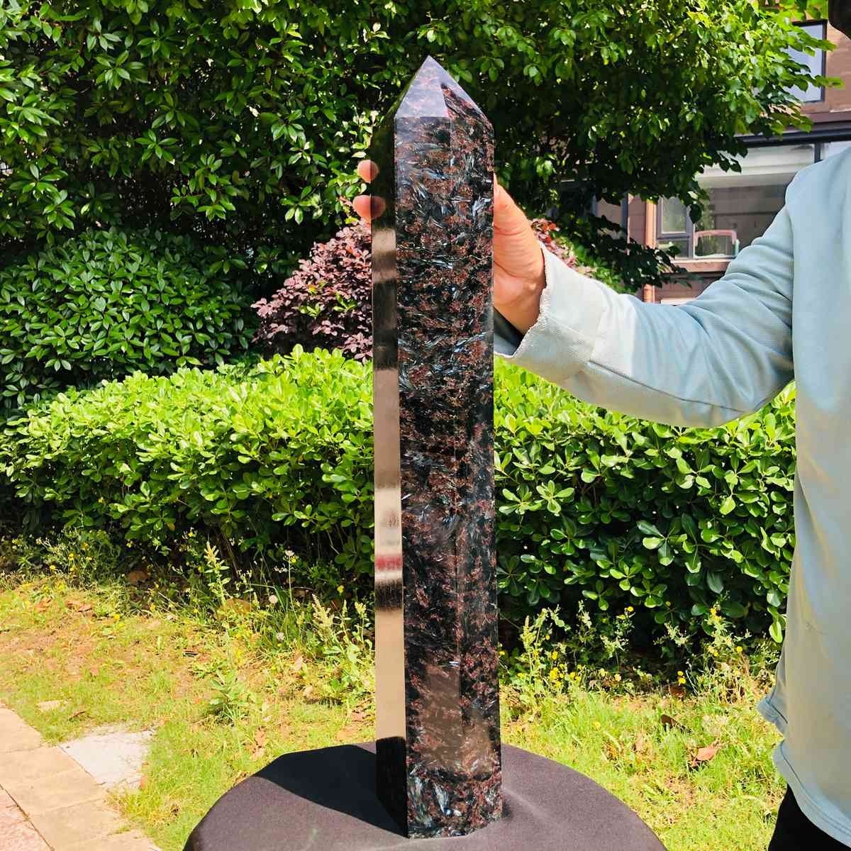 16.61LB Natural Fireworks Stone Obelisk Quartz Tower Crystal Wand Point Healing