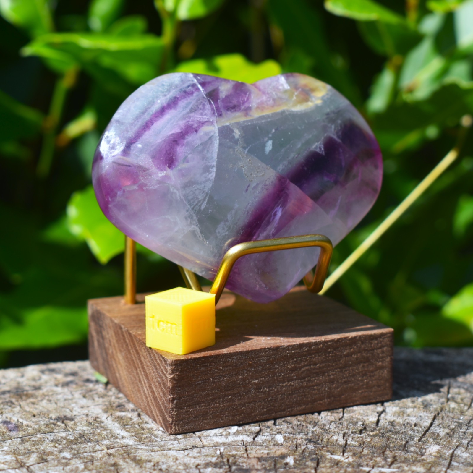 Natural Rainbow Fluorite Crystal Heart Carving | Healing Stone Spiritual Gift