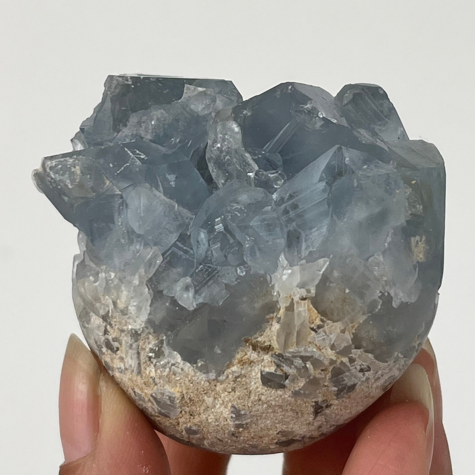 290g Natural Blue Celestite Crystal Geode Cave Mineral Specimen HEALING A54