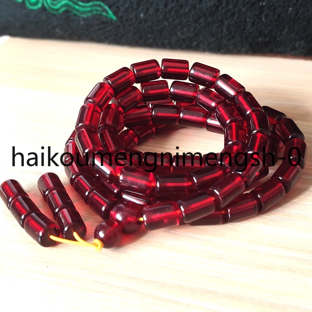10mm Natural Red Amber Bead Prayer Mala Necklace 30inch