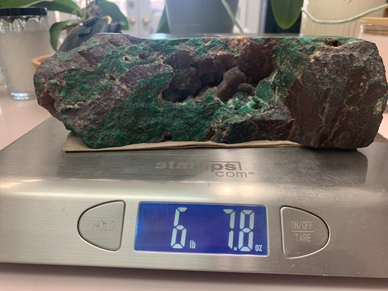 6.5lbs Globe/Miami AZ Old Stock Specimen – Druzy Quartz Malachite on Cuprite.