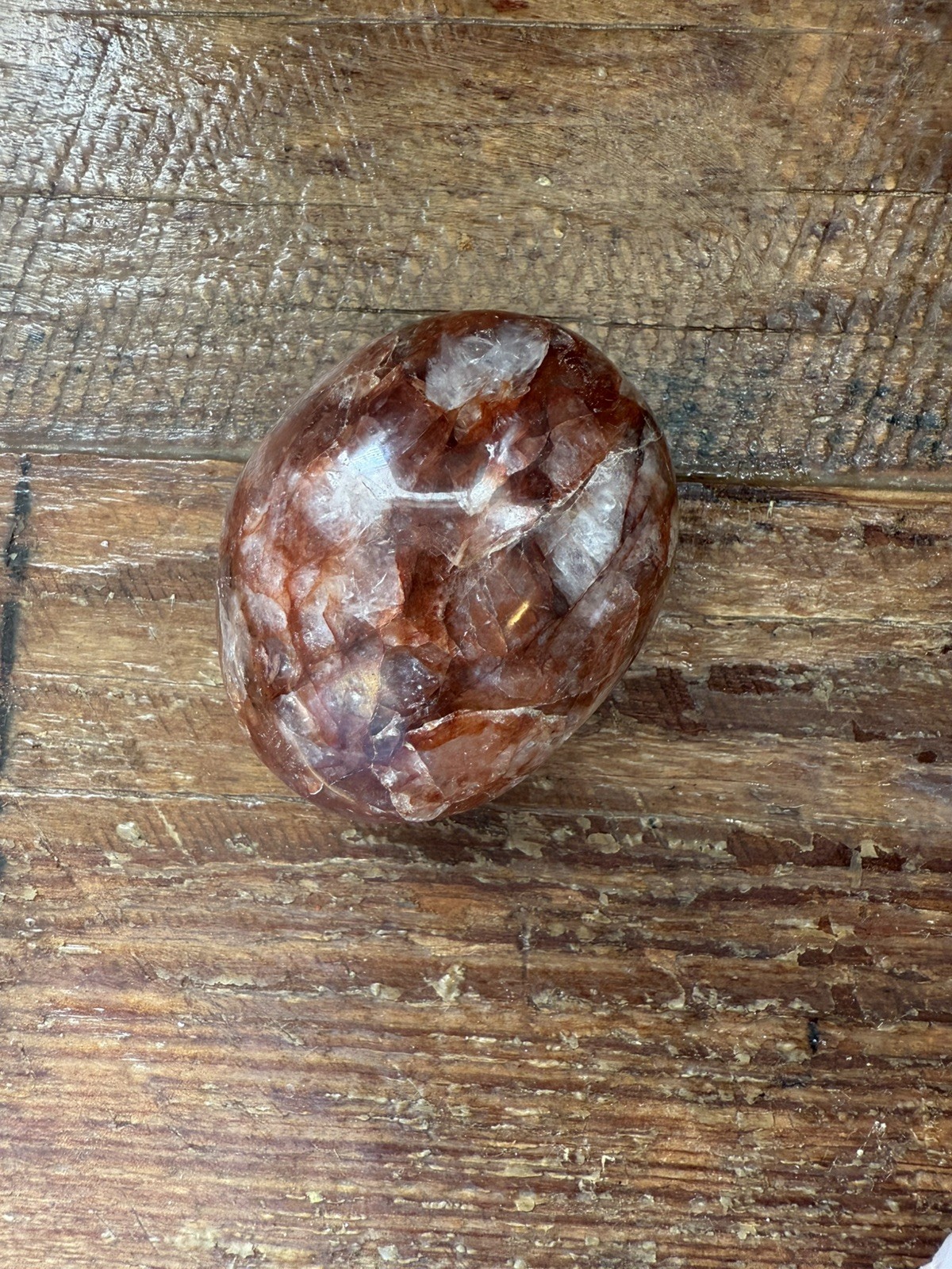 Fire Quartz Crystal Mini Flame and palm stone set of 2 natural healing decor