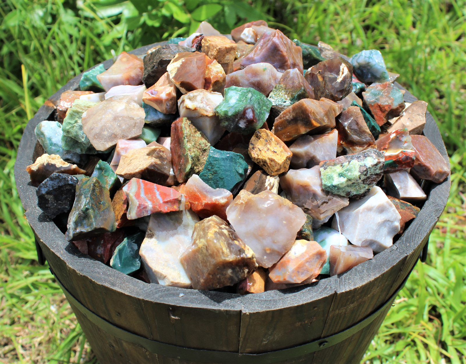 5 lb Lot Natural Rough Fancy Jasper, Raw Gemstone Cabbing Rock Multi color 80 oz