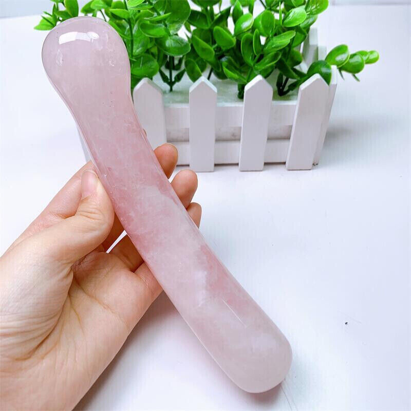18cm Large Size Natural Rose Quartz Crystal Yoni Massage Stick Reiki Gemstone