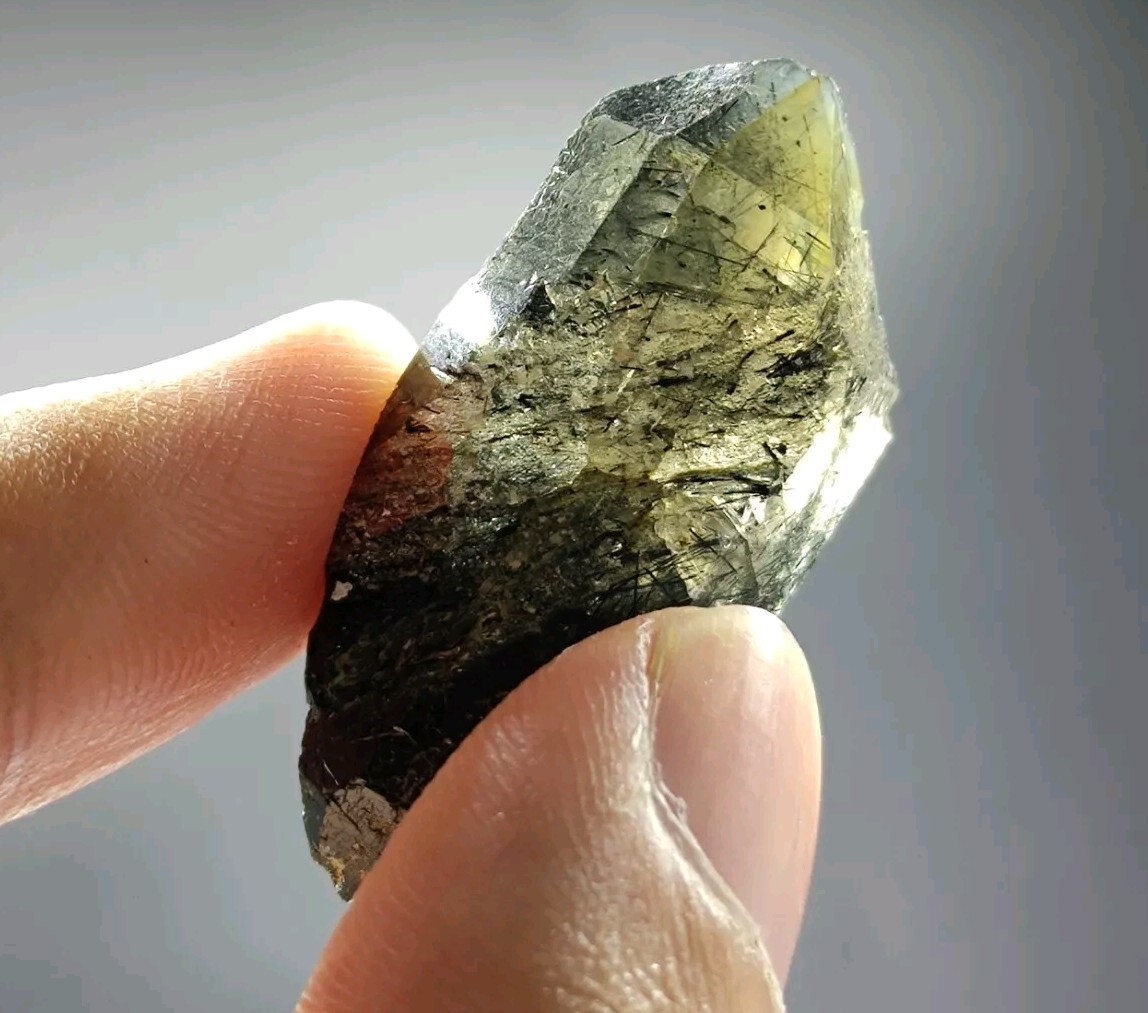 Rebeikite Included Quartz Crystal, Dark Blue Color From KP Pakistan, 11 Grams