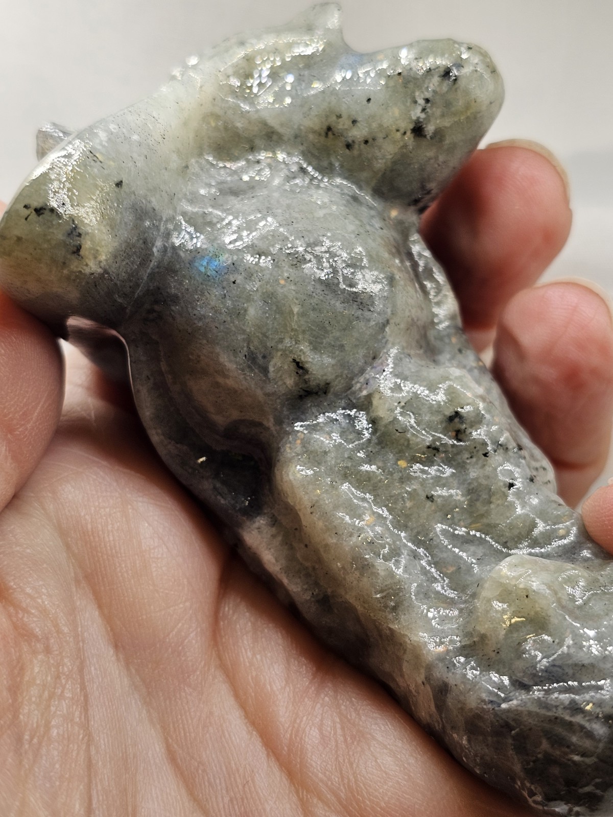 ✨️SALE✨️ Labradorite Mother Earth Crystal Gaia Carving 159g Lab 7.6 x5.3 x 4.4cm