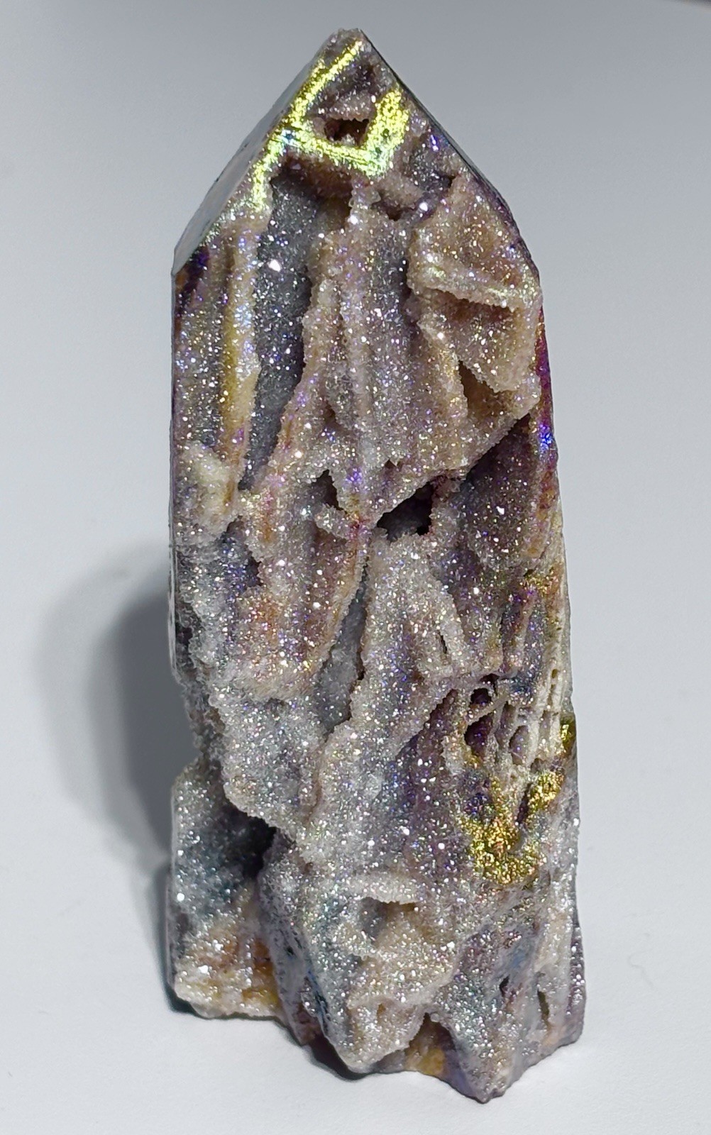 Rainbow Sphalerite Crystal Tower Point Colourful Metallic Lustre Stone 80x32mm