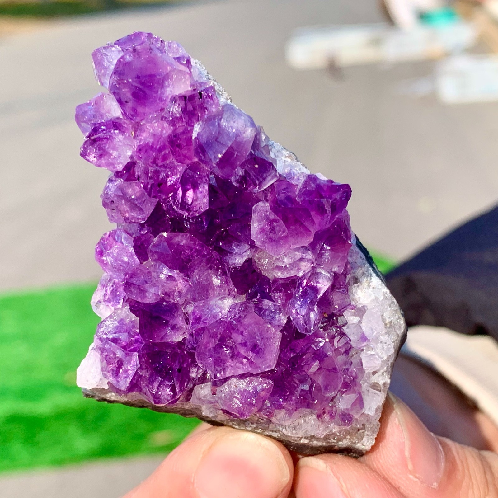 77G Natural Amethyst geode quartz cluster crystal specimen Healing A378
