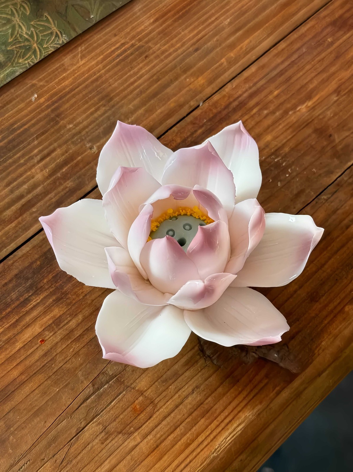 Handcrafted Purple Lotus Ceramic Incense Holder Essential Oil Diffuser