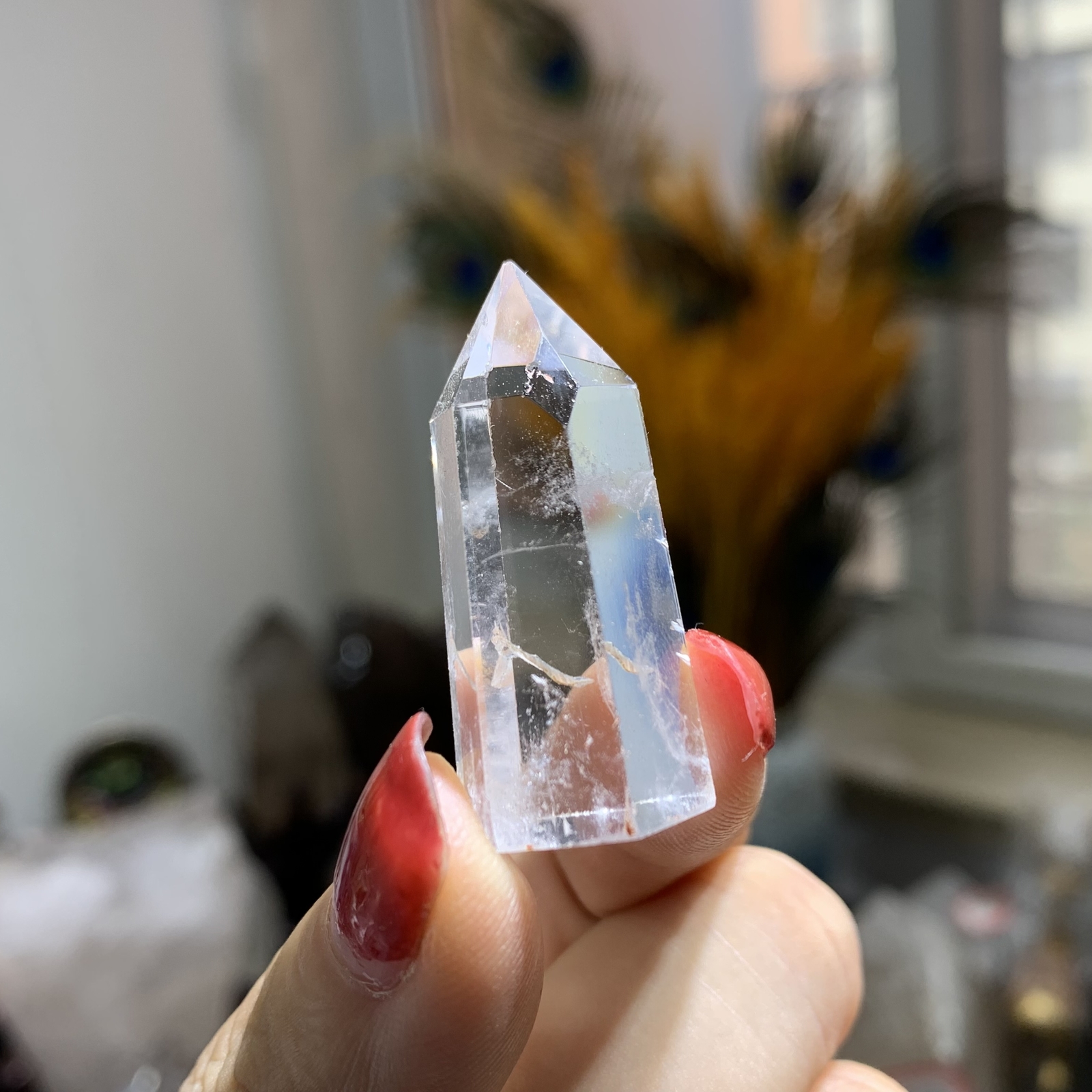 20pc natural mini clear quartz obelisk crystal wand point healing random