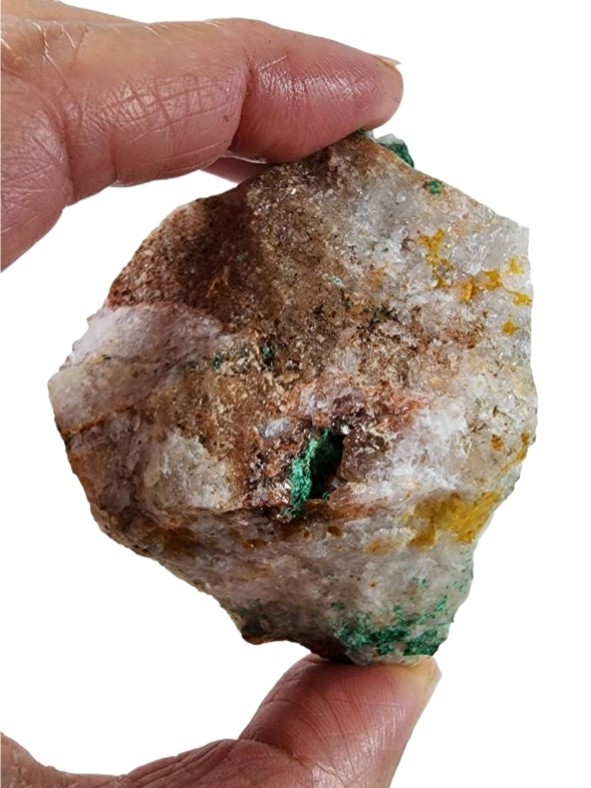 Malachite on Quartz Natural Specimen Morocco 134.4 grams.