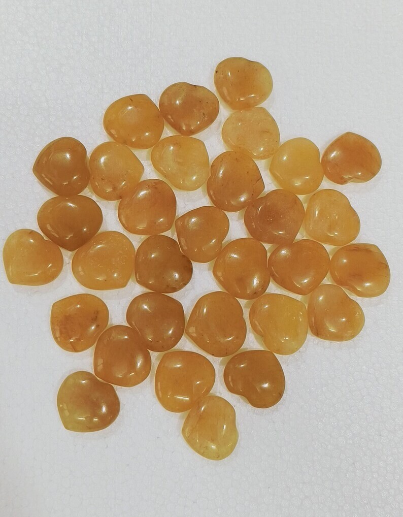 Natural Citrine Heart 1″-1.25″ | Yellow Crystal for Healing, Balance & Cleansing