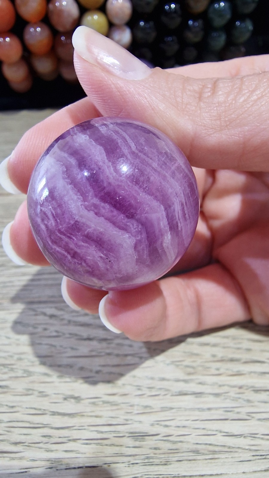 Fluorite Crystal Sphere Approx 32.4mm-33.0mm and 56g-62g Free Holder