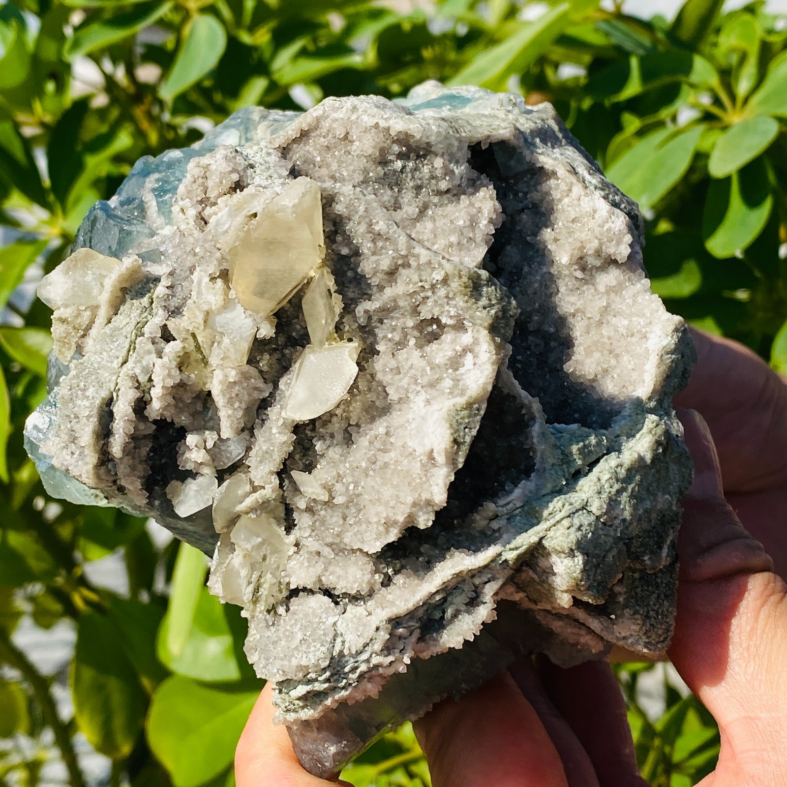1706g Natural transparent blue green fluorite mineral crystal sample/China