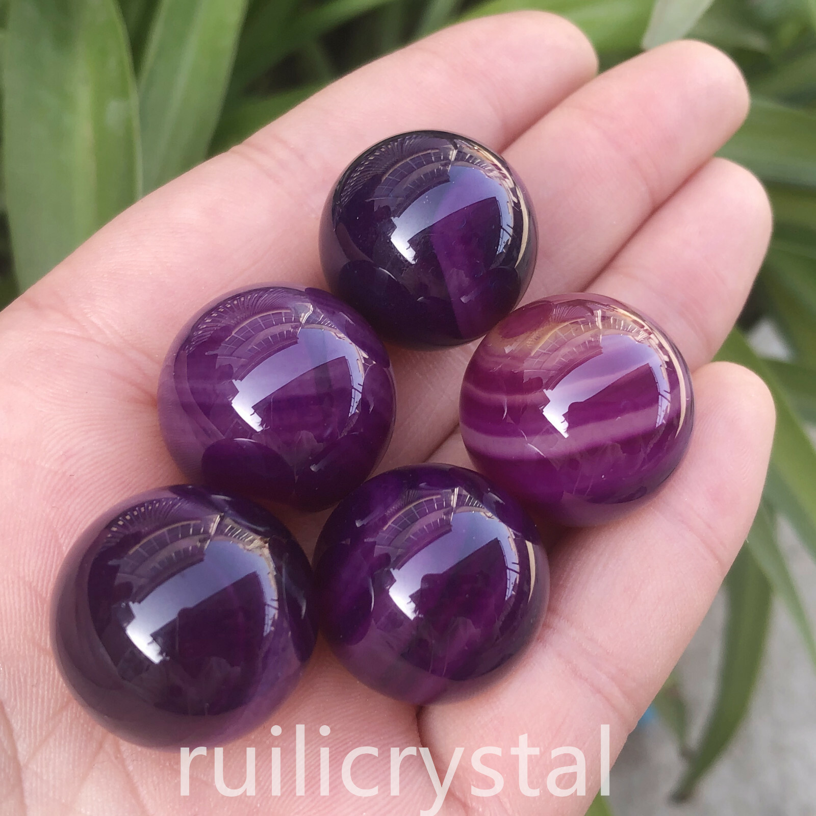 7pcs Natural Purple agate Quartz Sphere Crystal Ball Reiki Healing 20mm