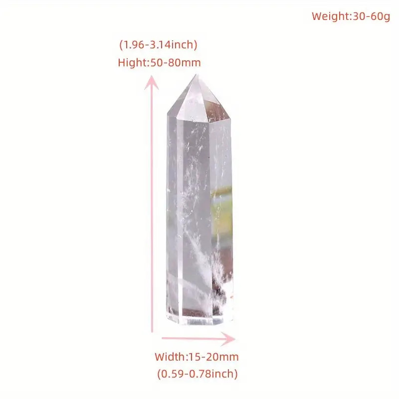 Large Natural Crystal Clear Quartz Transparency Hexagonal Prisms Obelisk 7-8cm