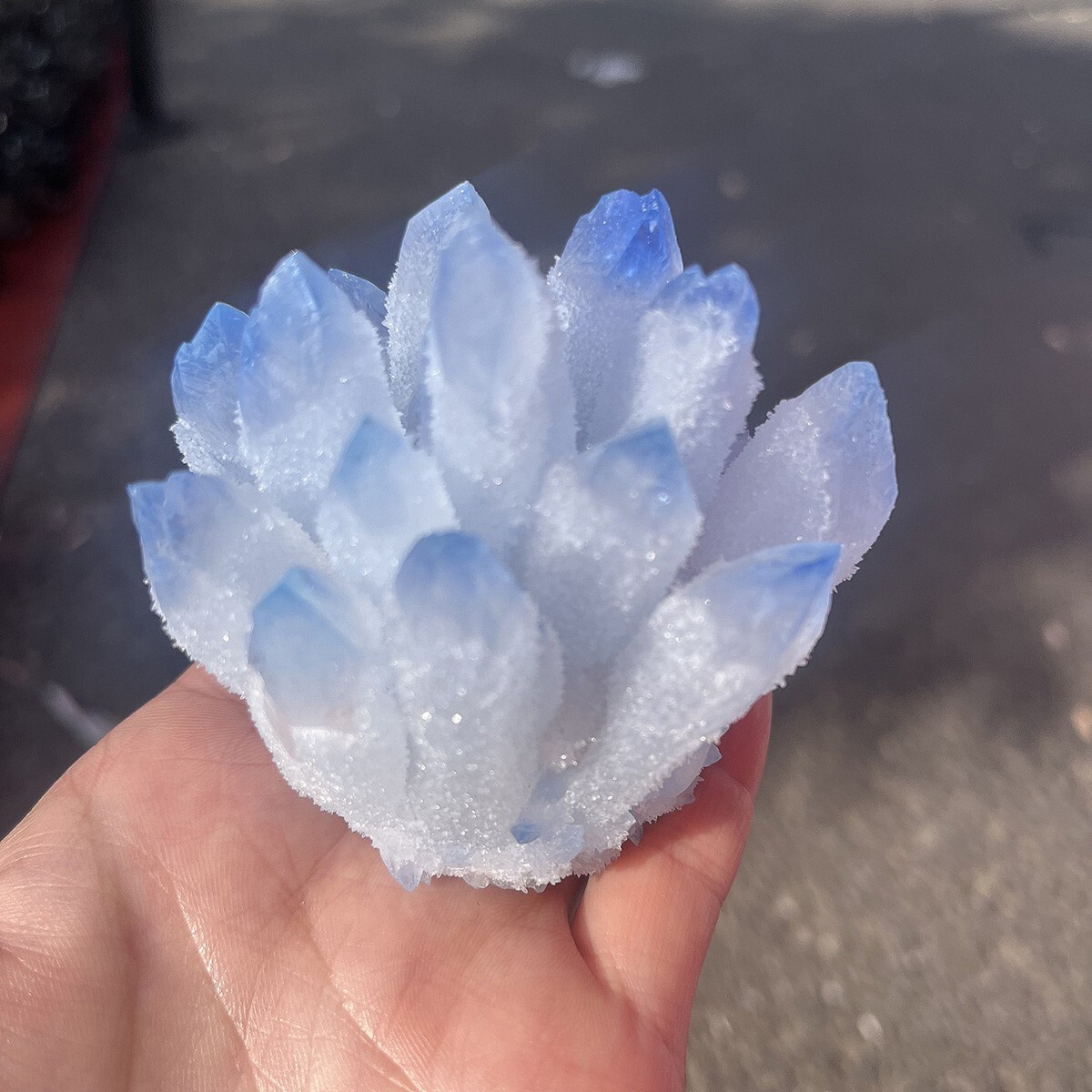 400g+ Rare Large Raw Blue Phantom Quartz Crystal Cluster Quartz Mineral Specimen