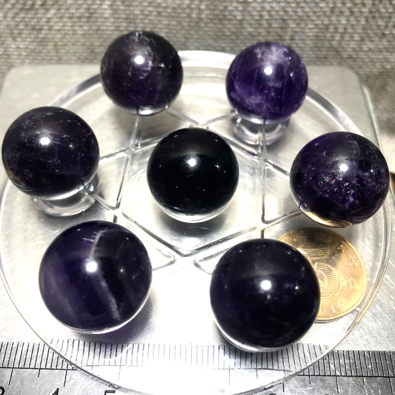 56g 18mm Natural Dream Amethyst Ball Crystal Polished Sphere Reiki Gem 01