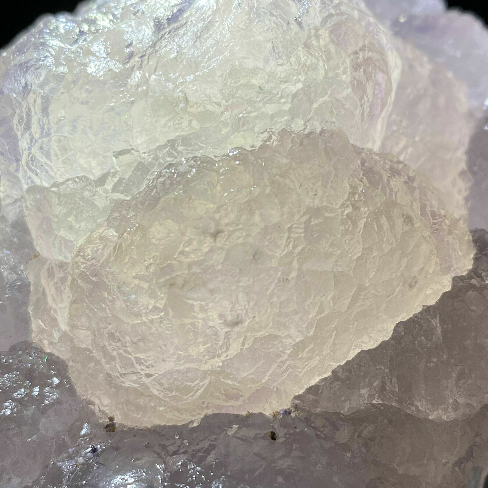 1.6 LB Translucent Purple Spherical/Stepped Fluorite & White Quartz