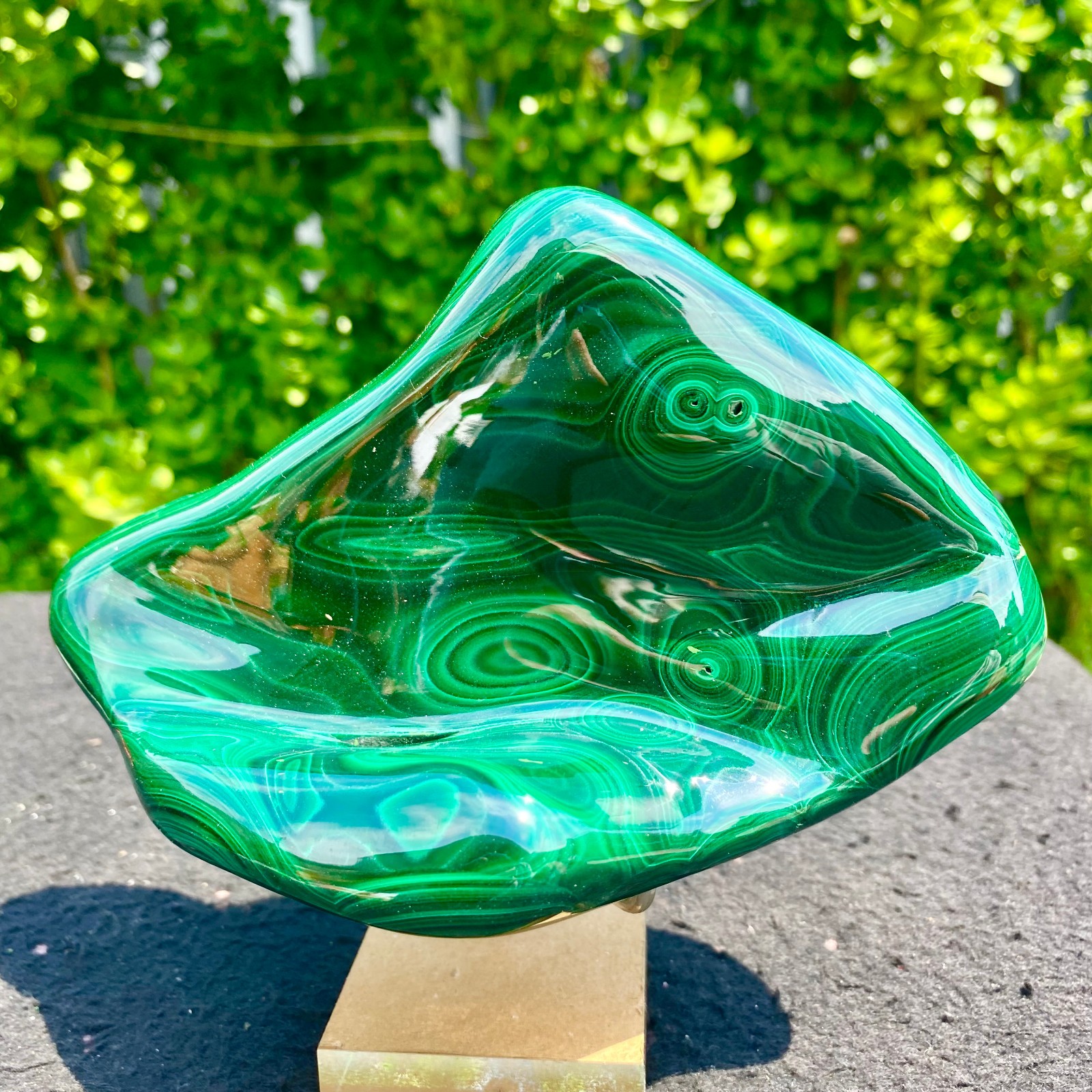 2.42LB Natural glossy Malachite transparent cluster rough mineral sample