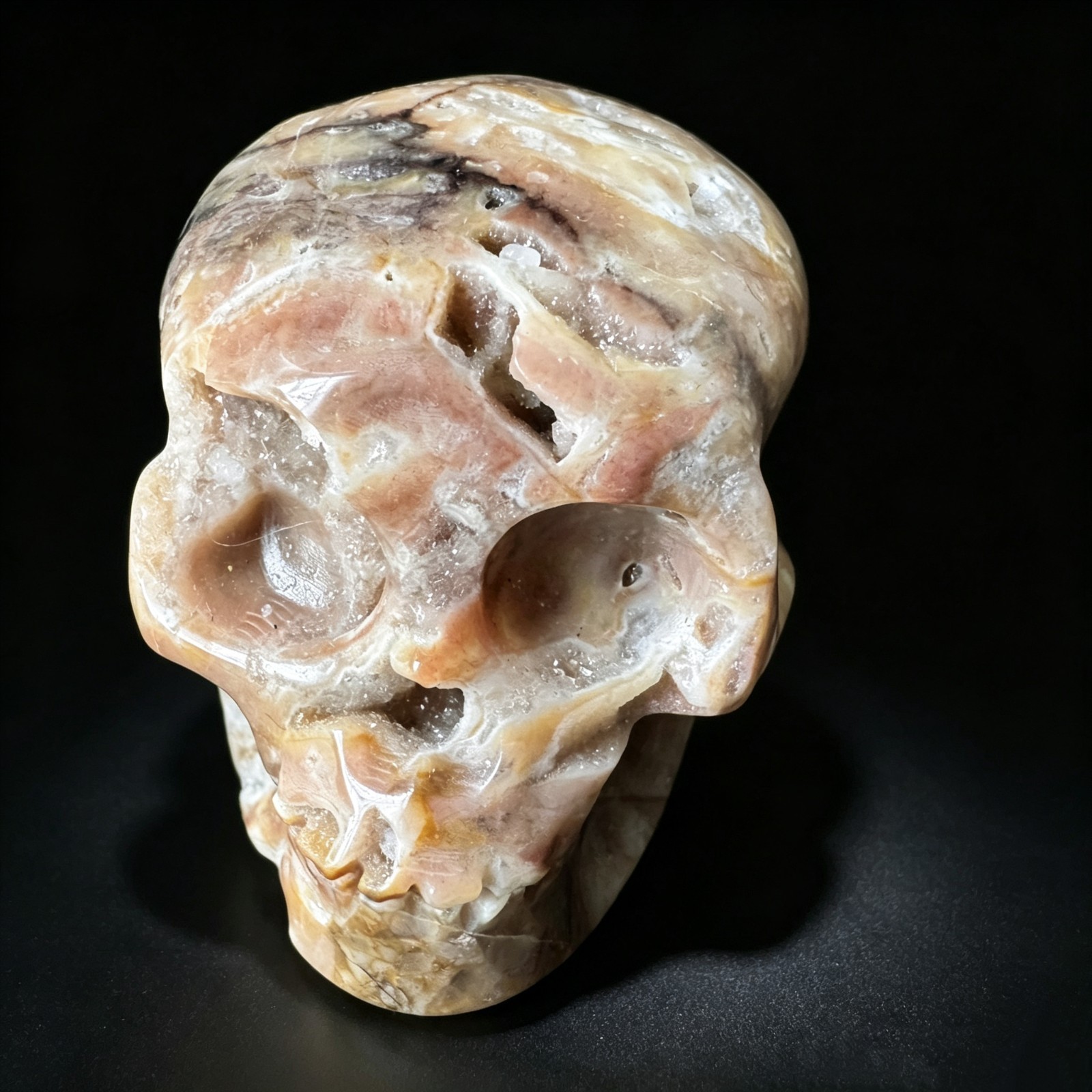 Crystal Skull, Hand Carved Natural Sphalerite Specimen for Collection, Home Deco