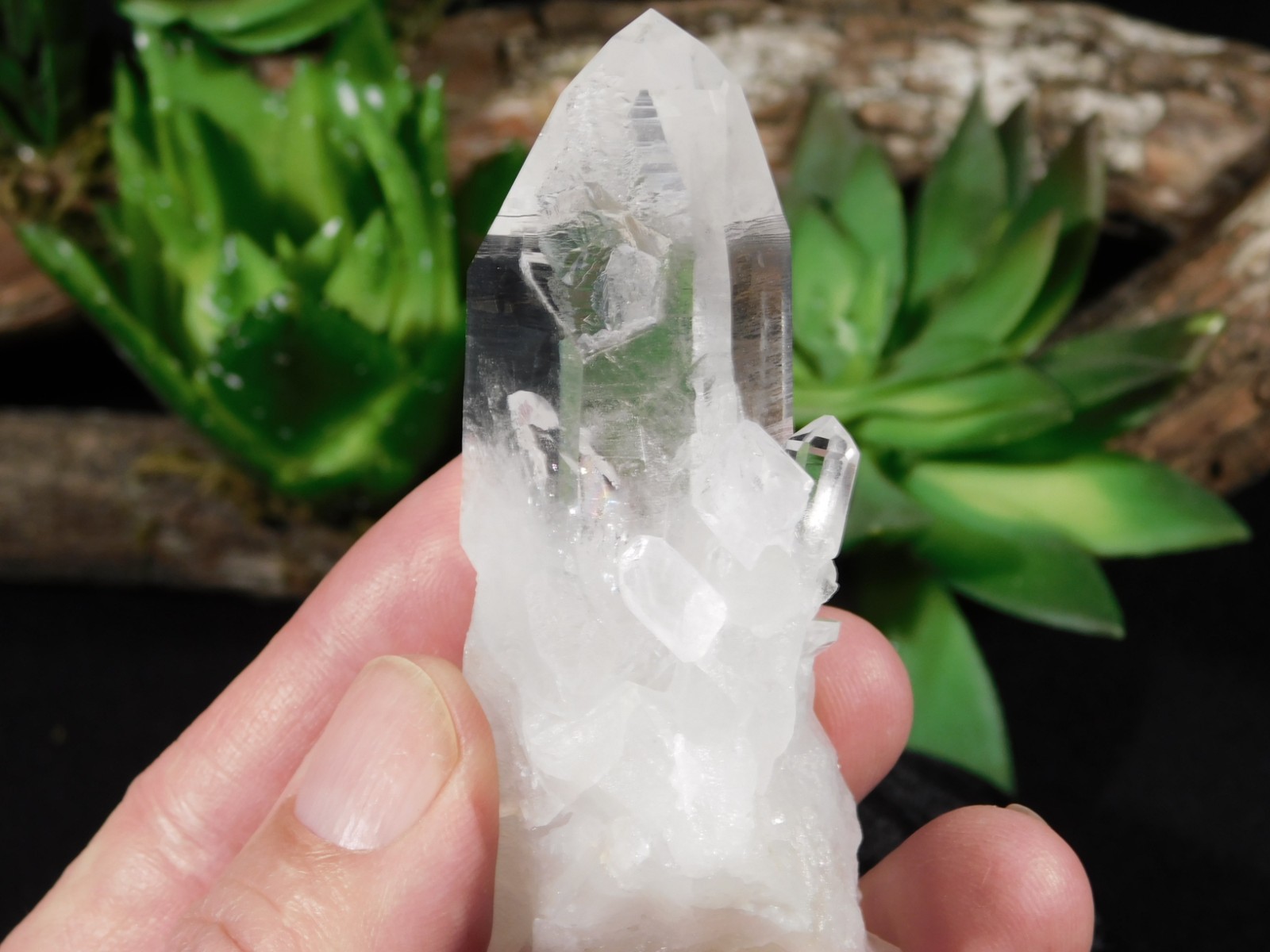 RAINBOWS TRANSLUCENT Quartz Crystal Cluster Collier Creek ARKANSAS 103gr