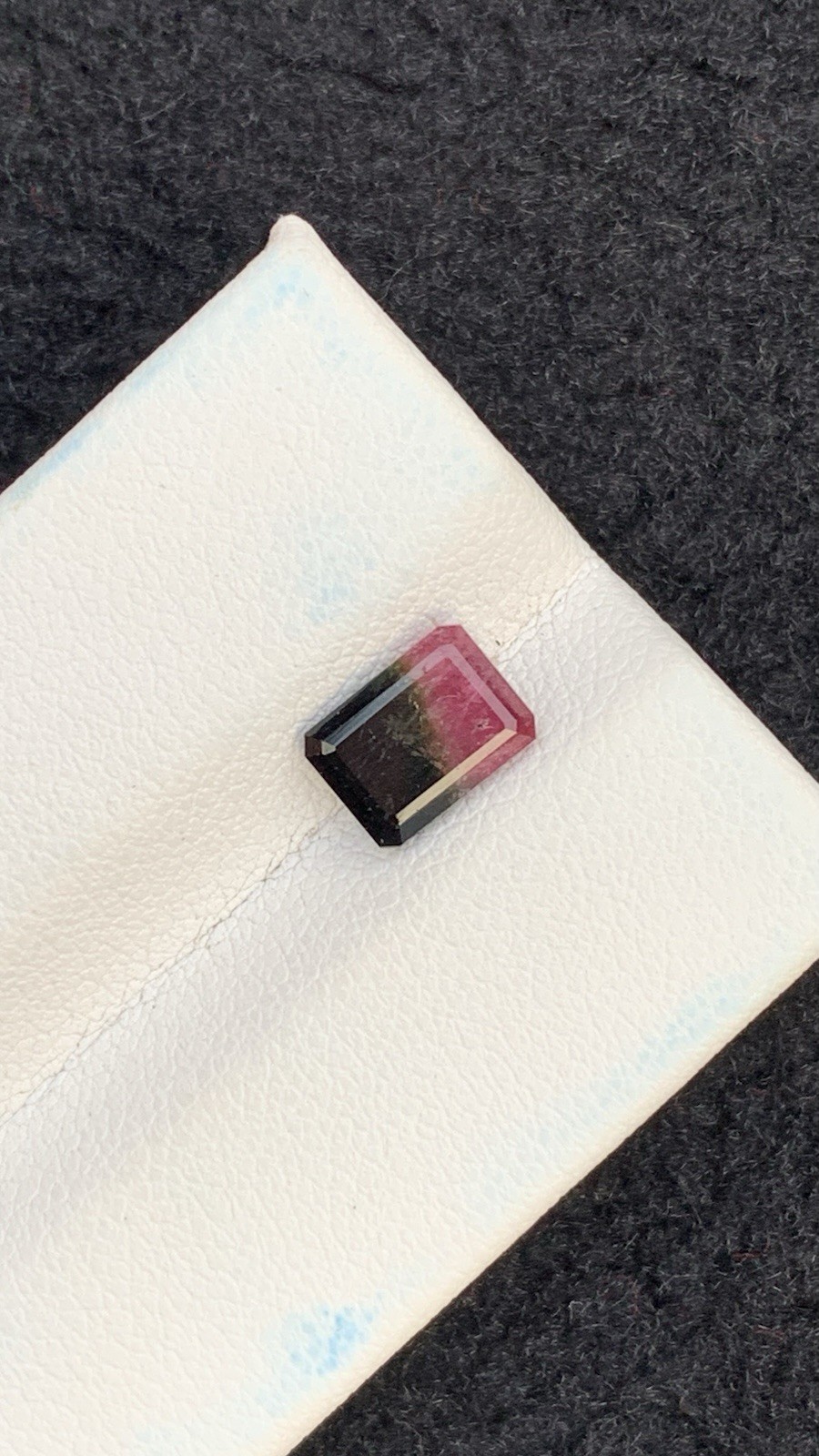 1.60ct natural black & red bi colors faceted tourmaline from afg 8mm