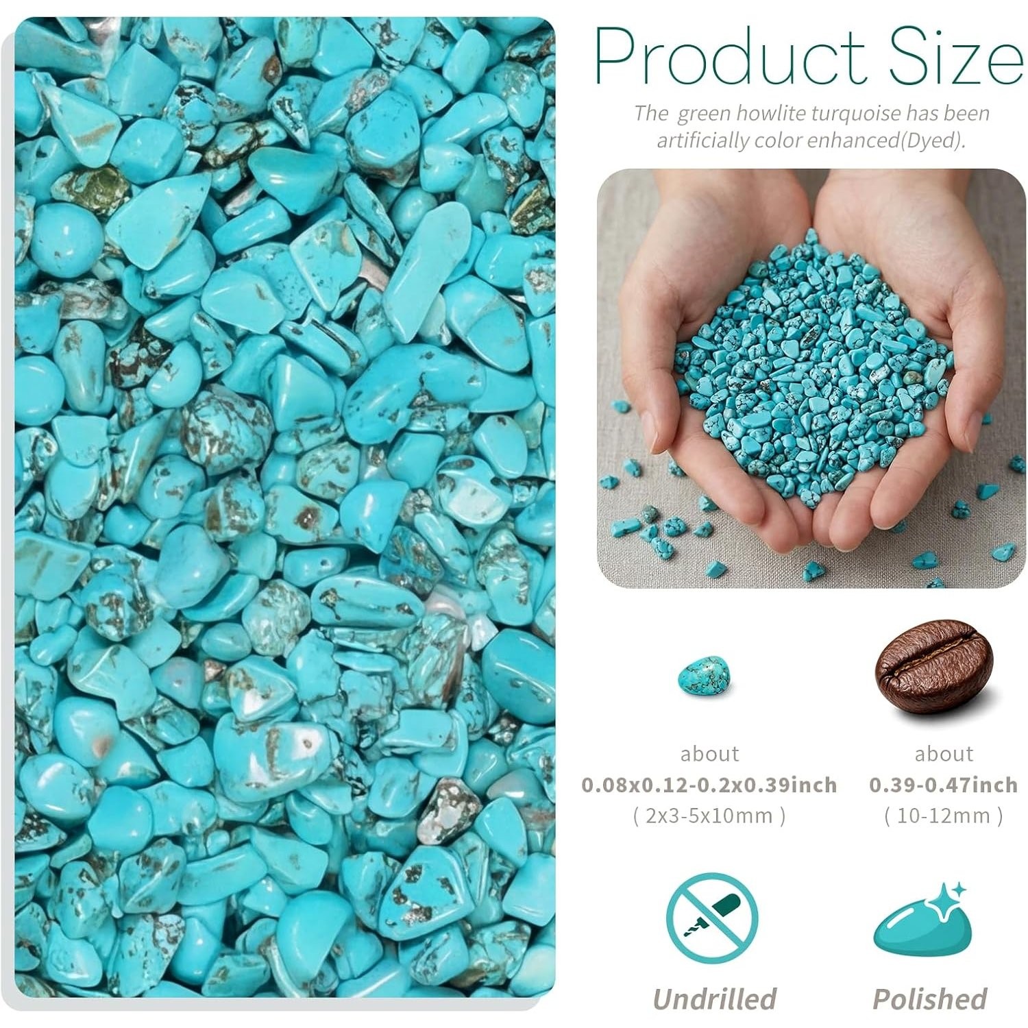 Turquoise Tumbled Chips Stones 1 Pound Irregular Pieces for Jewelry Design