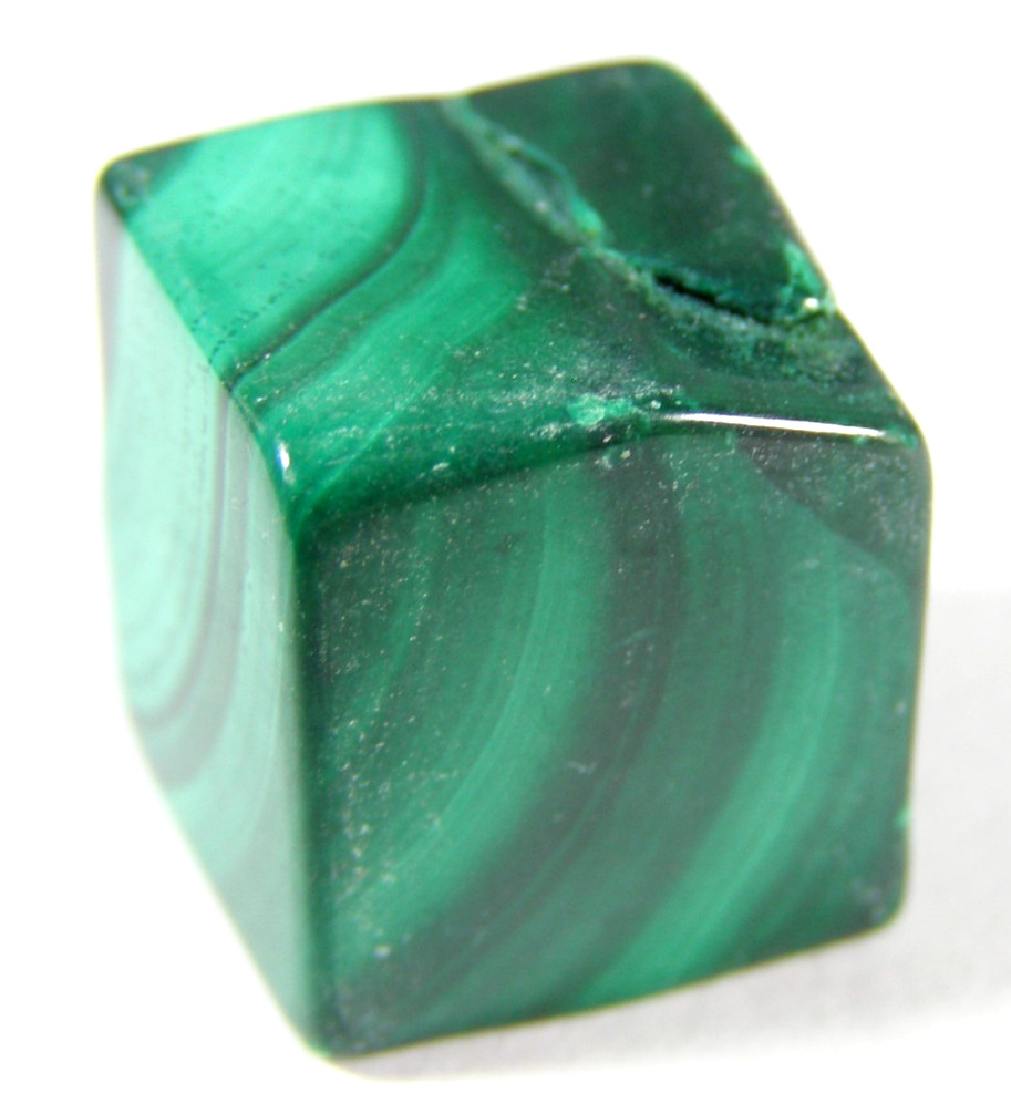 MALACHITE TUMBLED CUBE electromagnetic filter – app. 1.7 x 1.5 cms 19.52 gms #1