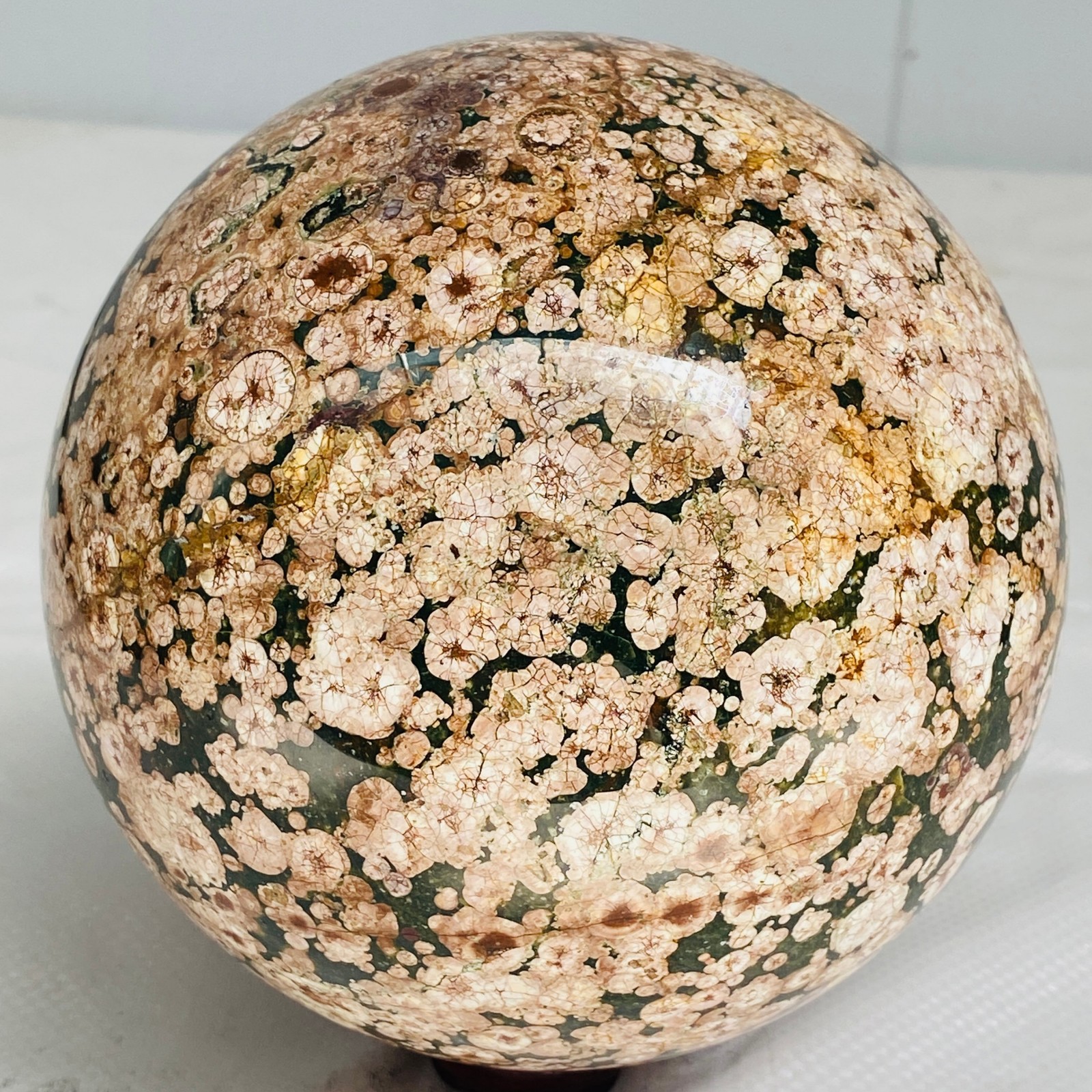 Natural Polished Pink cherry blossom agate BALL Madagascar 3680G ( 8.11LB )