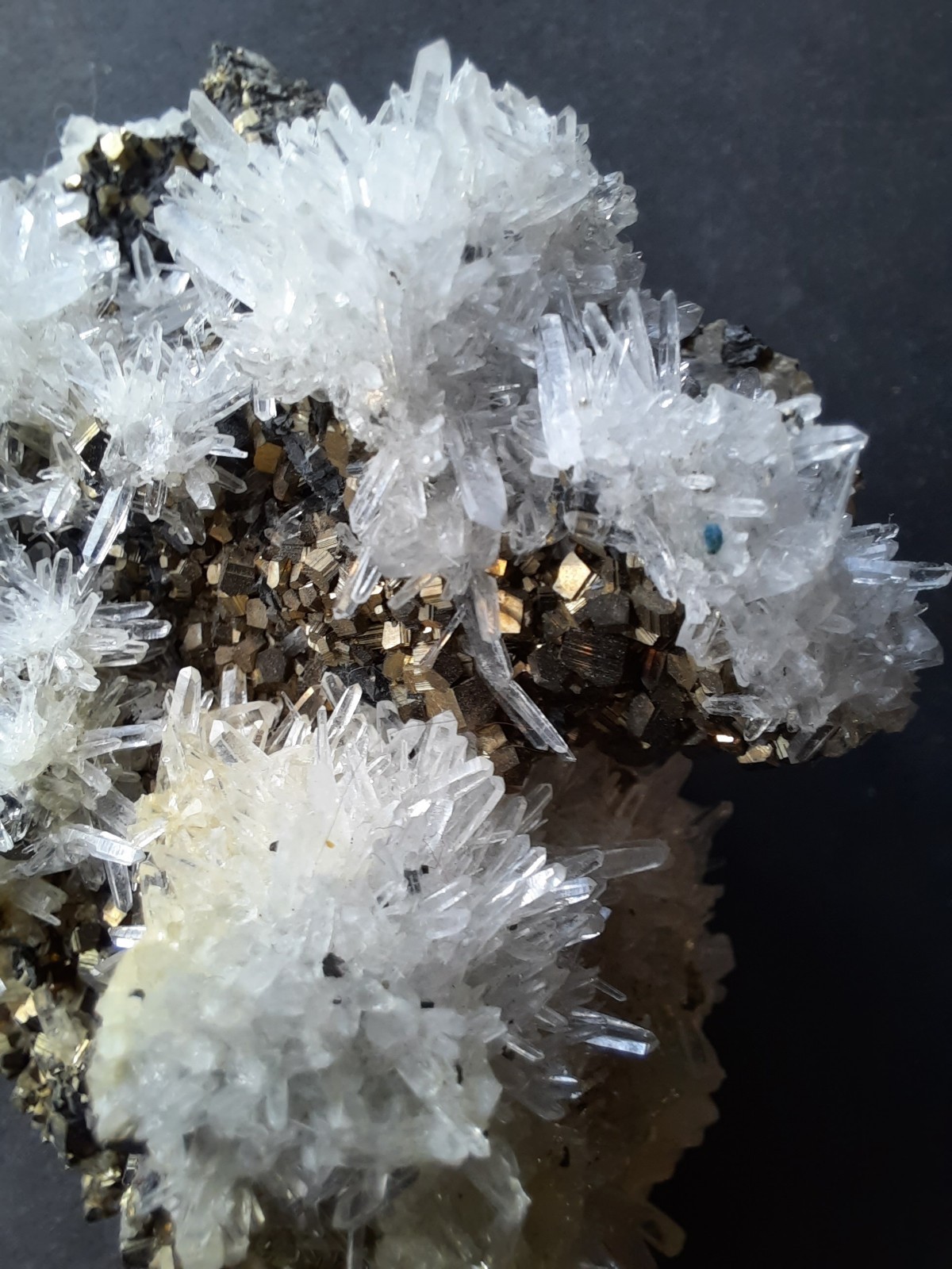 Gorgeous Quartz Crystals with Pyrite Combination, from Peru 200g
