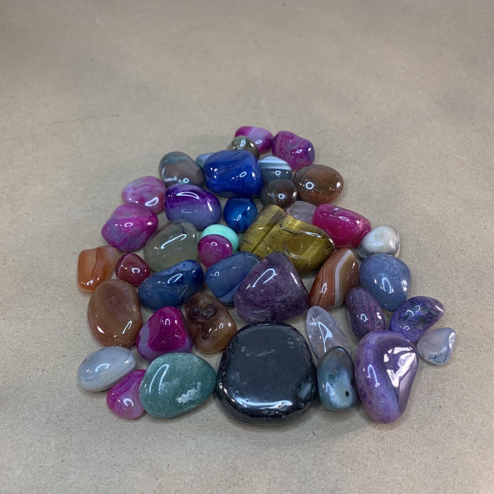 Assorted Multicolored Polished Crystals Stones 15oz