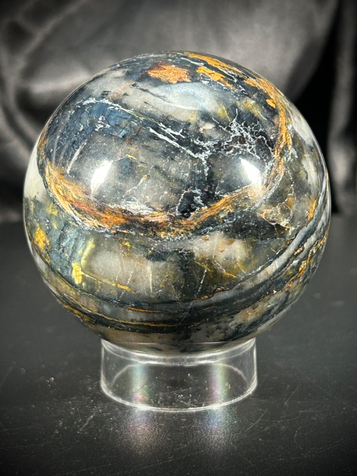 2.36″ Pietersite Sphere with Acrylic Stand 10.7oz. (302 grams)
