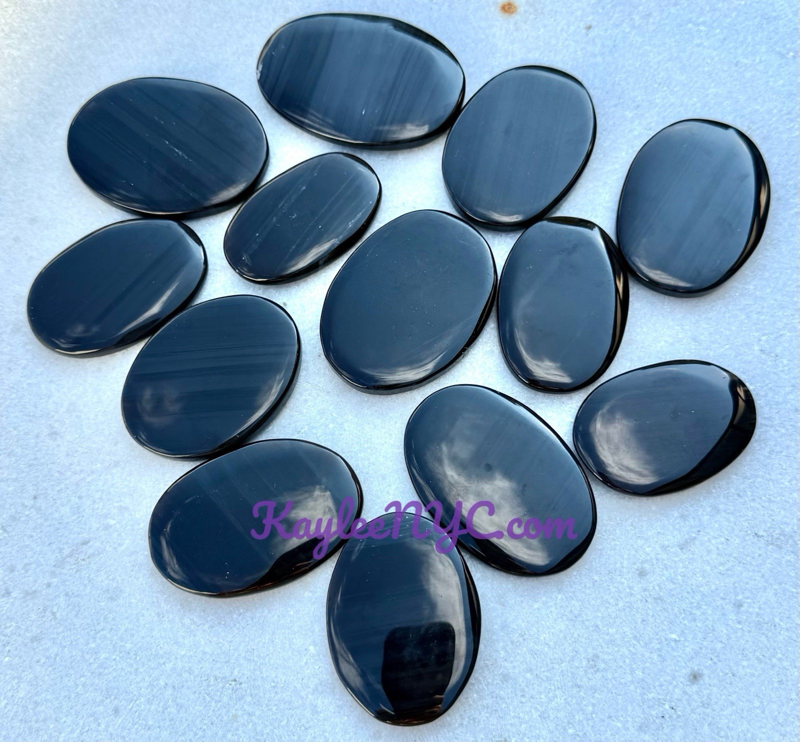 Wholesale Lot 12 PCs Natural Hematite Palm Stone Crystal Healing Energy.