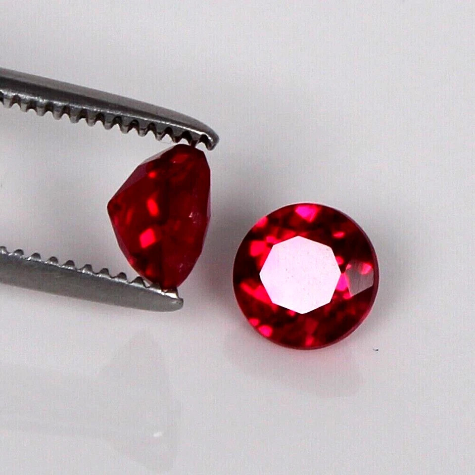 2.00 Ct Approx. Natural Round Mozambique Red Ruby Matching Pair Loose Gemstone