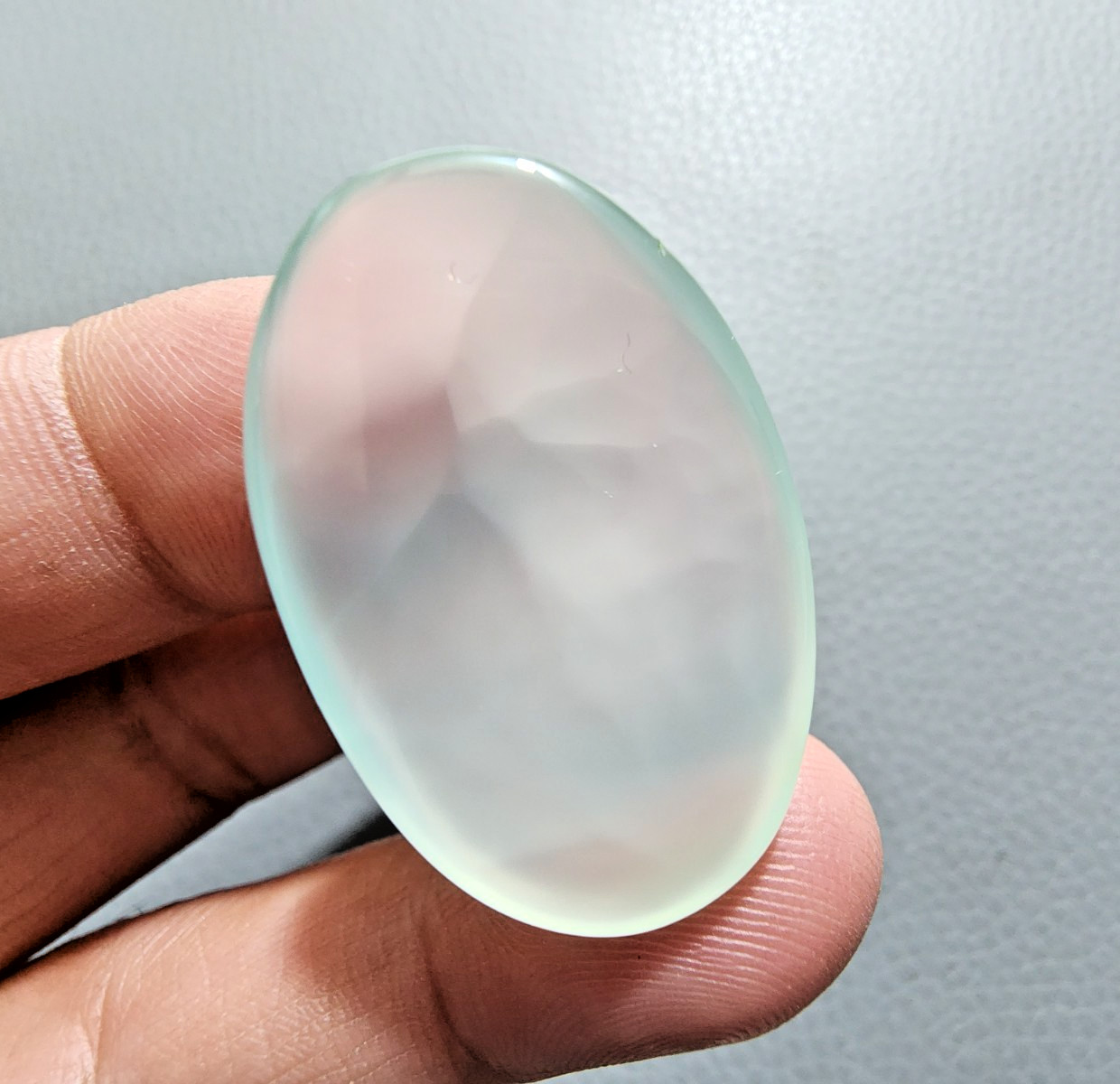 Natural 52 Carat Chalcedony Oval Shape Cabochon Loose Gemstone Large Milky