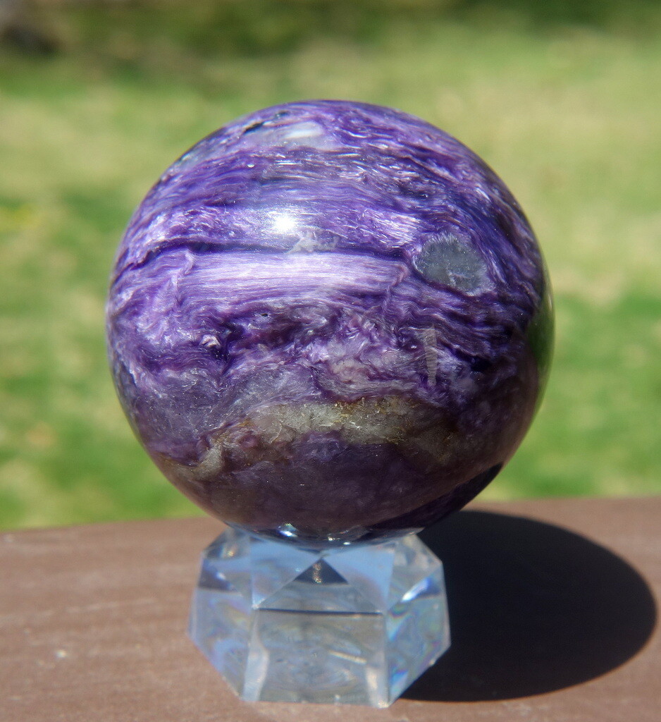 Charoite Sphere / Rich Purple Crystal Ball with Aegerine