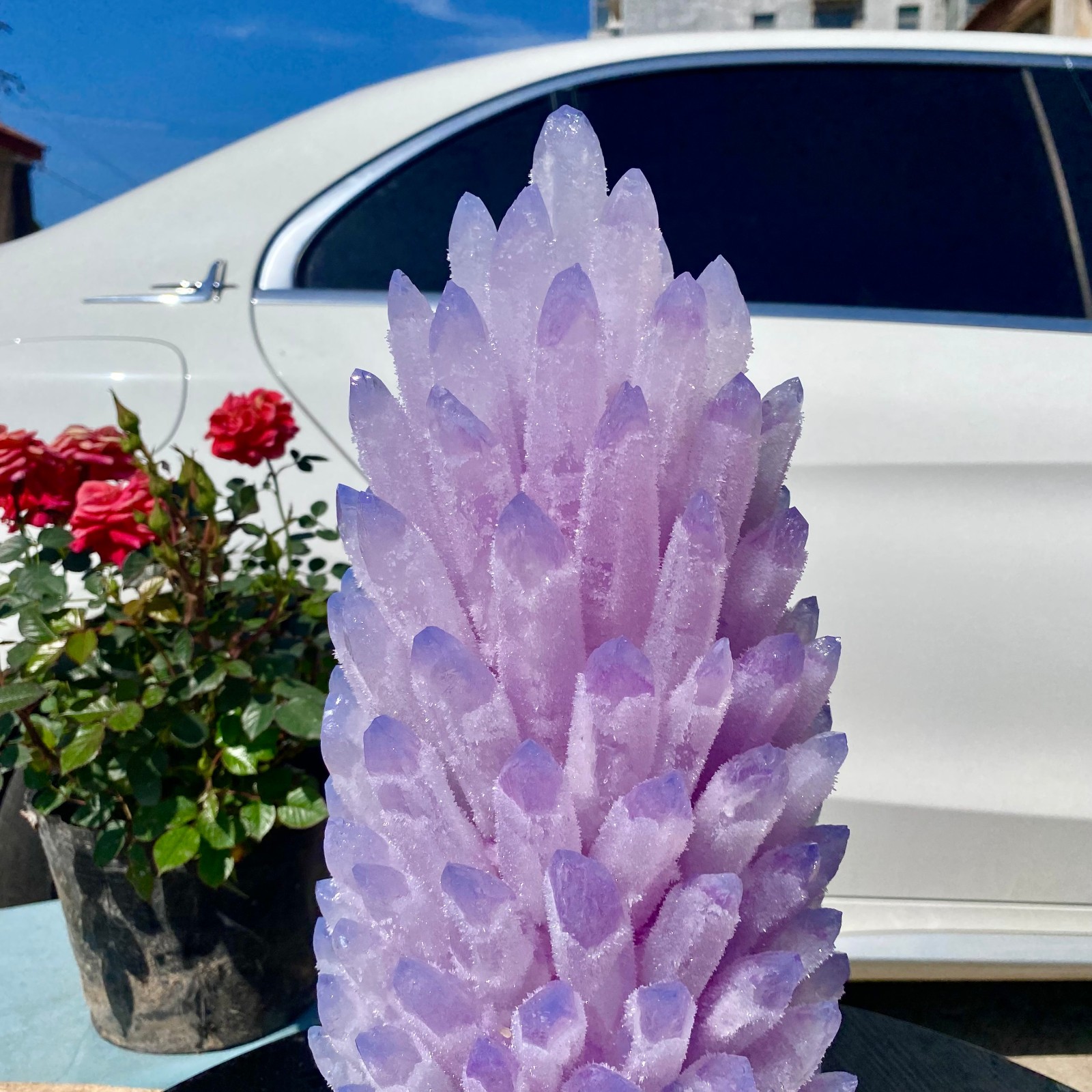 24LB New Find purple Phantom Crystal Quartz Cluster Mineral Specimen Healing