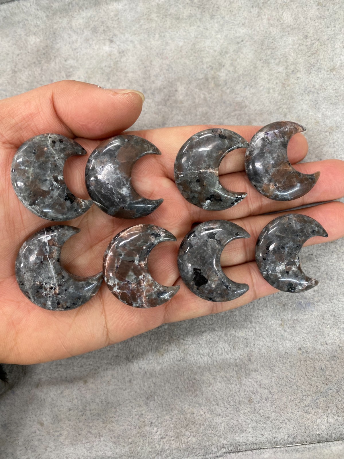5pc Natural Yooperlite Quartz Crystal Carved moon skull reiki healing gift decor