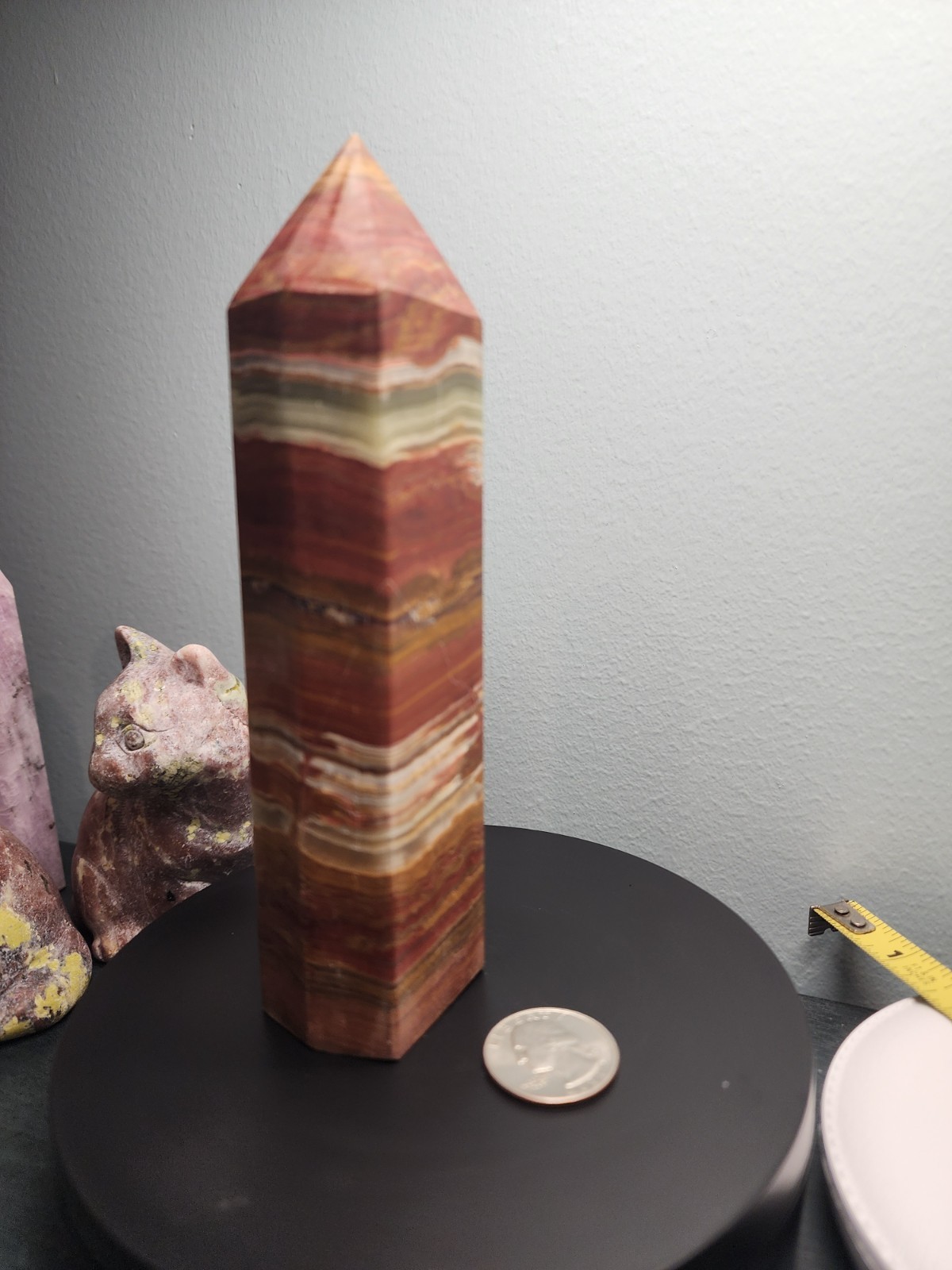 Natural Afghan Jade Stone Tower Carving