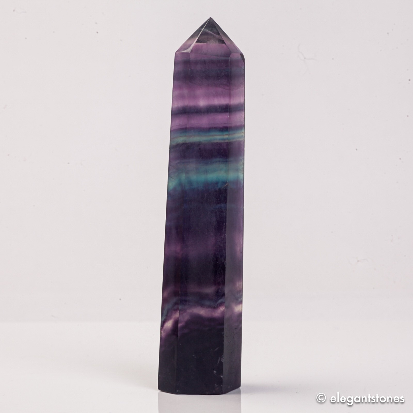 111g110mm Rainbow Fluorite Point Crystal Tower Natural Obelisk Healing Quartz