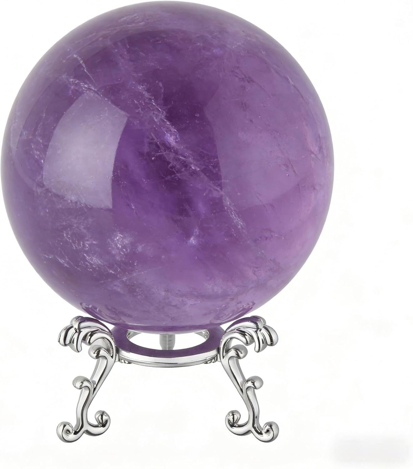 5 Pcs 2.75In Alloy Metal Crystal Ball Stand – Silver Display Sphere Holder for S